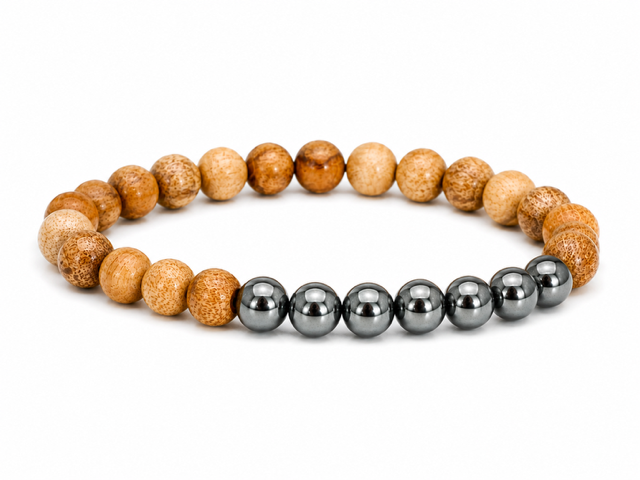 PULSERA PALOSANTO Y HEMATITE