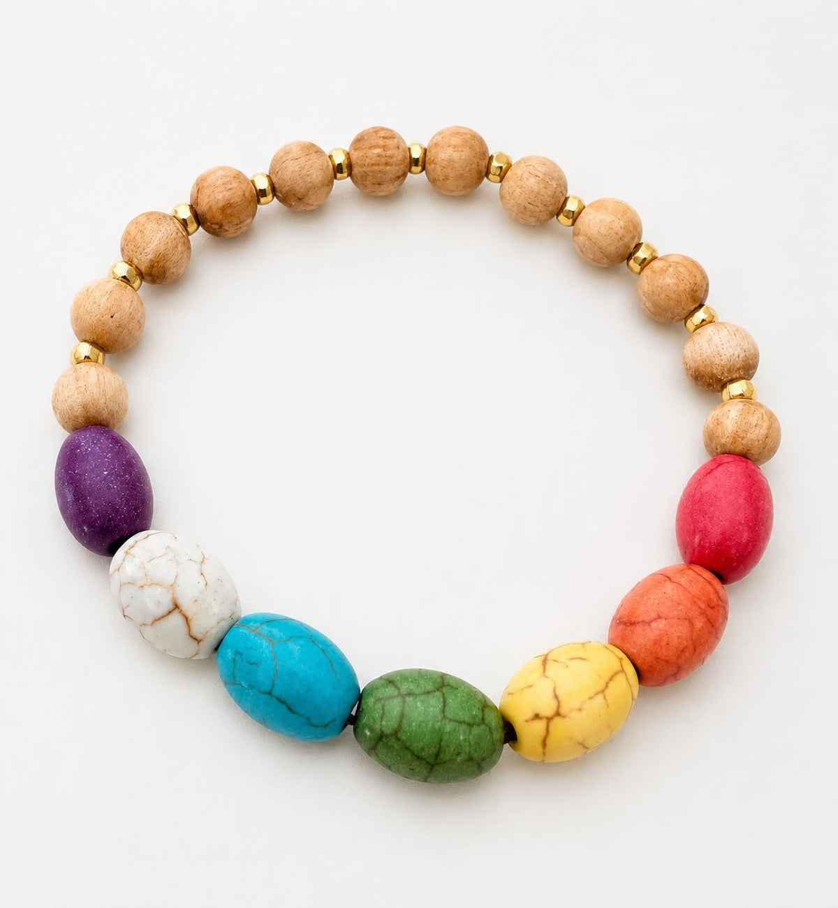 PULSERA PALOSANTO LOS CHAKRAS